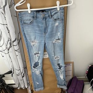 Hollister distressed high-rise skinny jeans